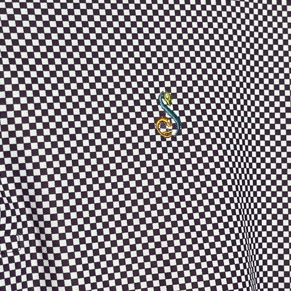 Peter Millar | Summer Comfort | Purple Check Polo Tee Golfing Outdoor Casual - Picture 3 of 4